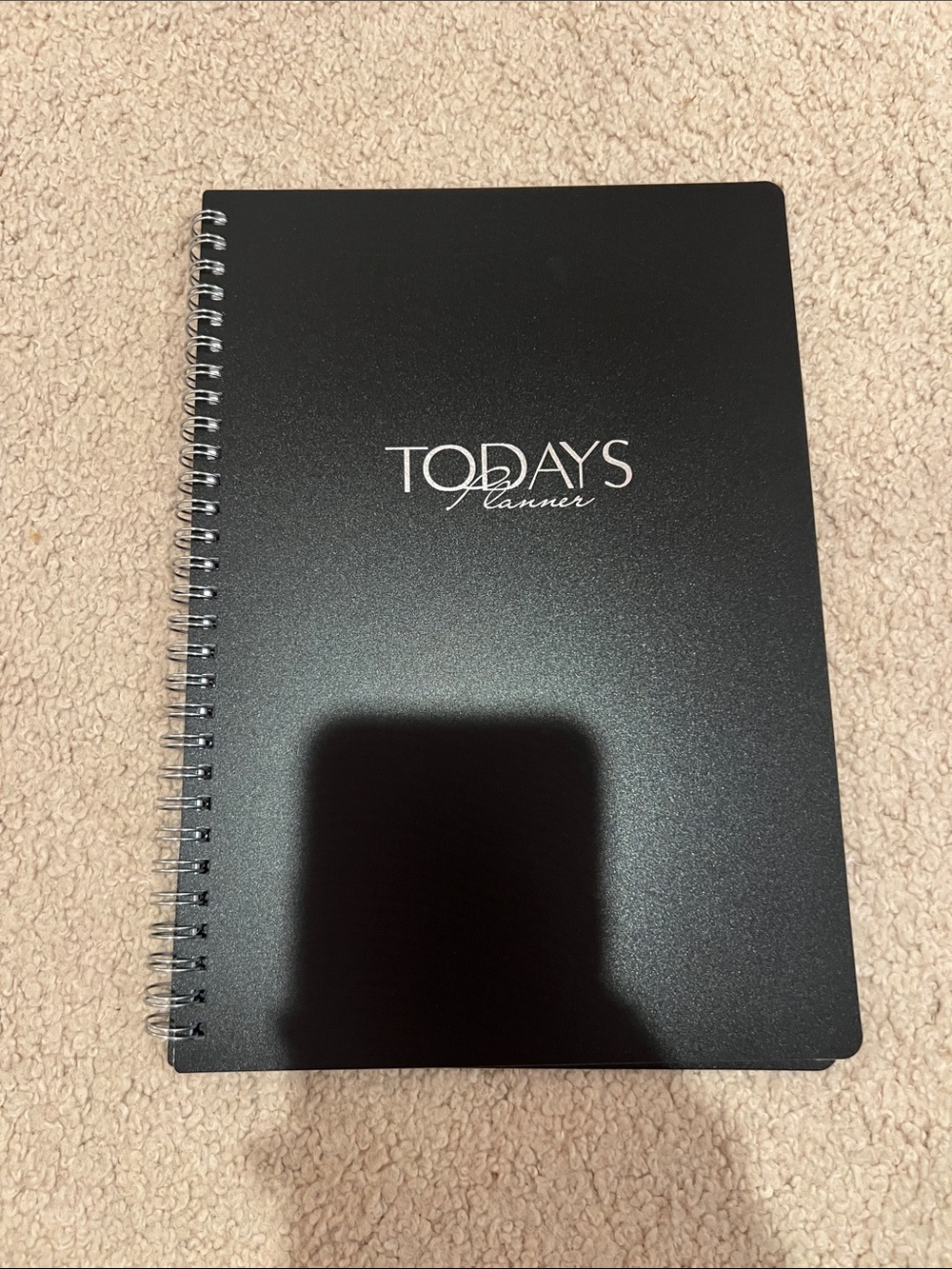 TODAY'S Planner Black Spiral Notebook